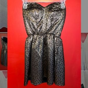 Windsor gold shimmer short formal dress